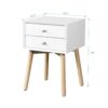 Modern Side Table With 2 Drawer, Mid-Century Storage Cabinet For Bedroom - White - Image 8