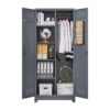 Metal Storage Cabinets, Cleaning Tool Cabinet With Locking Door, Tall Broom Tool Organizer, Large Storage Cabinet For Kitchen - Gray - Image 21
