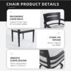 7 Pieces Modern Outdoor Patio Dining Set, Rectangular Dining Table, 4 Chairs & 2 Swivel Rockers, Sunbrella Cushions - Ember Black / White - Image 2