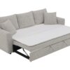 Connie - Boucle Sleeper Sectional Sofa With 2 Toss Pillows - Beige - Image 4