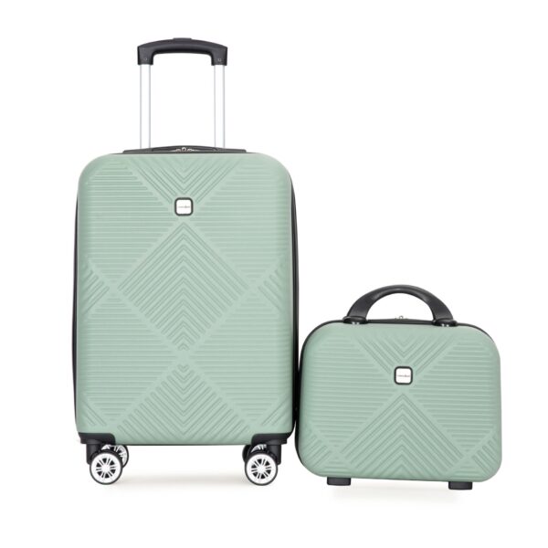 2 Piece Luggage Set With Spinner Wheels, Lightweight Suitcase (20 / 14) - Olive Green