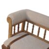 Strapped Hallway Boucle Bench - Beige / Brown - Image 6