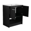 Modern Freestanding 30" Bathroom Vanity With Ceramic Sink, Soft Closing Doors Cabinet - Dark Oak - Image 15