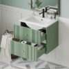 Wall Mounted Bathroom Vanity With 2 Drawers, Ideal For Small Bathrooms - Green - Image 3