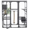 Outdoor Diy Cat House Catio With Double Enter Doors, Platforms, And Condos - Dark Gray - Image 6