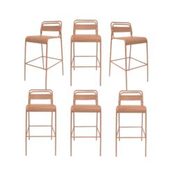 Carmella - Outdoor Barstool (Set of 6) - Orange