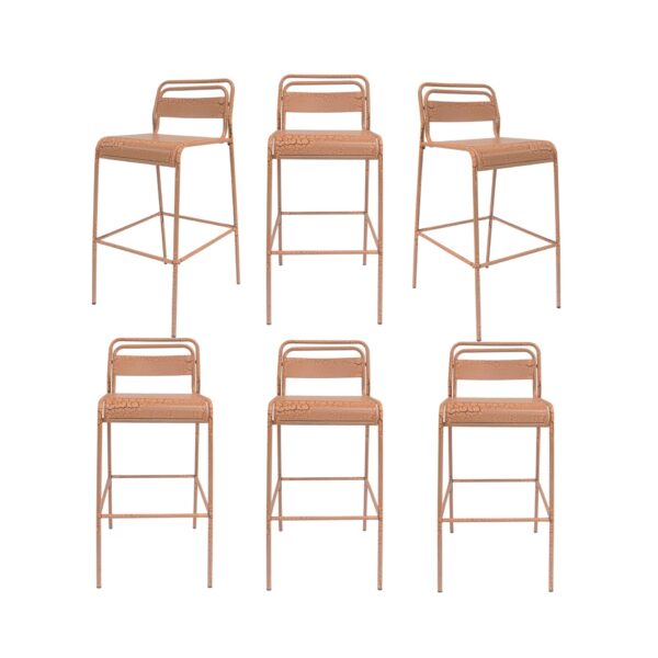 Carmella - Outdoor Barstool (Set of 6) - Orange