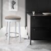 26" Counter Height Swivel Bar Stools (Set of 2) With Upholstered Seat - White - Image 4