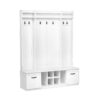 5 In 1 Entryway Bench With Coat Rack, 7 Sturdy Hooks, 2 Spacious Drawers And Adjustable Shelves, Wide Hall Tree With Metal Handles For Hallway - White - Image 15