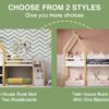 Twin Over Twin House Bunk Bed With White Storage Staircase And 2 Blackboards - White / Natural - Image 24