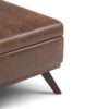 Owen - Square Coffee Table Storage Ottoman - Distressed Chestnut Brown - Image 4