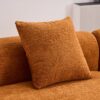 Compression Sofa:4 Seater Orange Sofa With Wood Grain Chenille Fabric, 30D, 60 Hardness Full Sponge, 4 Pillows For Living Room, Home Furniture Sleeper Sectional Sofa For Apartment - Image 24