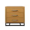 Glimmering Nightstand With 3 Drawers And Iron Base - Maple / Black - Image 4
