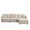 Multi Module Combination Style Sofa For Living Room And Other Lounge Spaces, Modern Minimalist Corduroy Combination Sofa With 2 Comfort Cushions With USB & C Charging Ports, 2 Sets - Beige - Image 9