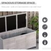 Outsunny - 75 Gallon Wooden Deck Box, Outdoor Storage Container With Aerating Gap & Weather-Fighting Finish - Gray - Image 3