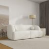 Anna - French Boucle Sofa - White - Image 11
