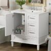 Bathroom Vanity, Modern Bathroom Cabinet With Sink Combo Set, Bathroom Storage Cabinet With A Soft Closing Door And 3 Drawers, Solid Wood Frame - White - Image 24