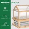 Outsunny - Raised Garden Bed With Polycarbonate Greenhouse, Wooden Garden Cold Frame Greenhouse, Flower Planter Protection, 48" x 24" x 32" - Natural - Image 3