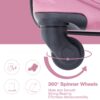 Luggage 4 Piece Lightweight Suitcase With Rotating Wheels, 24" And 28" With Tsa Lock, (16/20/24/28) - Pink - Image 5