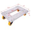 Movers Dolly Heavy Duty Furniture Dolly Trolley Cart, Aluminum Frame With 3" Tpu Professional Casters With Brake Option (Set of 2) - Silver - Image 6