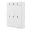 Contemporary 4 Door Wardrobe With Drawer And Top Cabinet - White - Image 2
