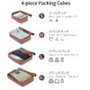 4 Piece Luggage Set Suitcase Set, Abs Hard Shell Lightweight Expandable Travel Luggage With 4 Packing Cubes, Tsa Lock, Spinner Wheels (16 / 20 / 24 / 28) - Brown - Image 8