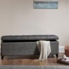 Tufted Top Soft Close Storage Bench Polyester - Charcoal - Image 2