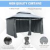 Outsunny - Patio Gazebo, Outdoor Gazebo Canopy Shelter With Curtains, Vented Roof, Steel Frame For Garden, Lawn, Backyard And Deck, - Sage Gray - Image 6
