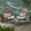 Calypso - Outdoor Chair With Water Resistance Cushion And Iron Frame - Beige - Image 4