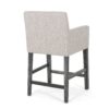 Charmed Upholstered Counter Stool With H Frame Base And Round Arms - Light Gray - Image 5