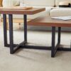 Perfectly Integrating Modern And Scandinavian Styles Double Deck Coffee Table - Walnut - Image 6