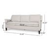3 Seater, Stationary Sofa - Beige - Image 4
