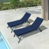 Outdoor Lounge Chairs (Set of 2), Cushion Replacement Patio Funiture Seat Cushion Chaise Lounge Cushion - Navy Blue - Image 4