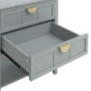 2 Drawer Side Table, American Style, End Table, Suitable For Bedroom, Living Room, Study - Light Gray - Image 15