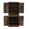 4 Door Cabinet With 1 Drawer, With 4 Adjustable Inner Shelves, Storage Cabinet - Natural - Image 11