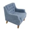 Accent Chair, Living Room Chair, Footrest Chair Set With Vintage Brass Studs, Button Tufted Upholstered Armchair For Living Room, Comfy Reading Chair For Bedroom, Reception Room - Blue - Image 14