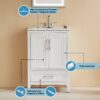 Fully Assembled 24'' Freestanding Single Bathroom Vanity With Ceramic Top - White - Image 6