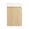 Modern 24" Bathroom Vanity With Ceramic Basin, Wall Mounted Floating Sink Combo, Wooden Storage Cabinet - Oak - Image 8