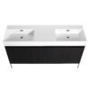 Deluxe 60" Freestanding Bathroom Vanity With Resin Double Sink - Dark Oak - Image 14