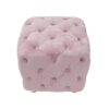 Modern Velvet Upholstered Ottoman, Exquisite Small End Table, Soft Foot Stool, Dressing Makeup Chair, Comfortable Seat For Living Room, Bedroom, Entrance - Pink - Image 11