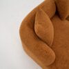 Compression Sofa: Combining Chaise Longue With 3 Seater, Wood Grain Chenille Fabric, Full Sponge Compression Sofa, Combined Sofa With 4 Pillows For Living / Home Furniture / Apartment - Orange - Image 23