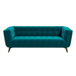 Addison - Large Velvet Sofa - Brown / Teal