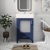 Bathroom Vanity With Ceramic Sink And Ample Storage, Ideal For Small Bathrooms - Blue - Image 2