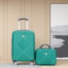 2 Piece Luggage Sets Lightweight Suitcase, Spinner Wheels, (20/14) - Dark Green - Image 2