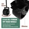 100L Collapsible Folding Beach Wagon Cart With 220Lbs Large Capacity, Wagons Carts Heavy Duty Foldable With Big Wheels For Sand, Garden, Camping - Black - Image 5