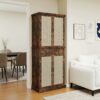4 Door Cabinet With 1 Drawer, With 4 Adjustable Inner Shelves, Storage Cabinet - Natural - Image 4