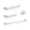 Modern Wall Mounted Bathroom Hardware Set With Robe Hook, Towel Rail, And Tissue Paper Holder - Brushed Nickel - Image 4