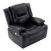 360° Swivel And Rocking Home Theater Recliner Manual Recliner Chair With A Led Light Strip For Living Room - Black - Image 10