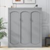 Queen Size Murphy Wall Bed With Shelves, Space Saving And Construction - Gray - Image 11
