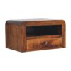 Chunky Floating Bedside Table - Dark Brown - Image 2